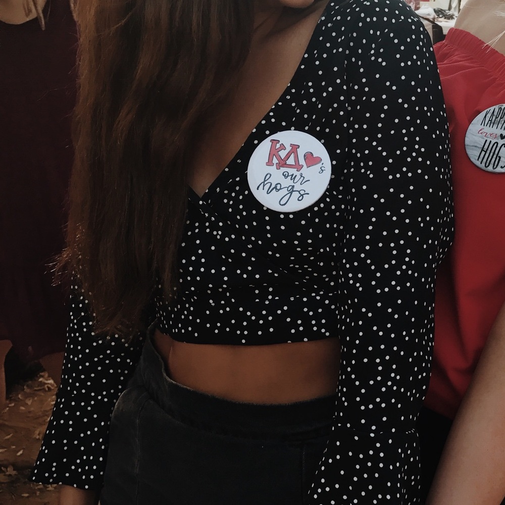 3/4 Polka Dot Sleeve Top
